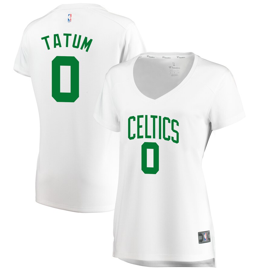 Women's Boston Celtics Jayson Tatum #0 Fast Break Fanatics Branded Association Edition Player White Jersey 2401WHOG